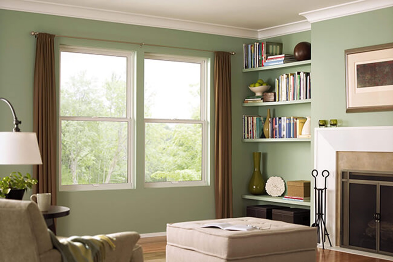 Living Room With Marvin Essential Single Hung Window