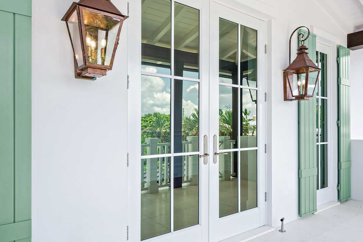 Exterior of home with Marvin Signature Coastline Outswing French Door