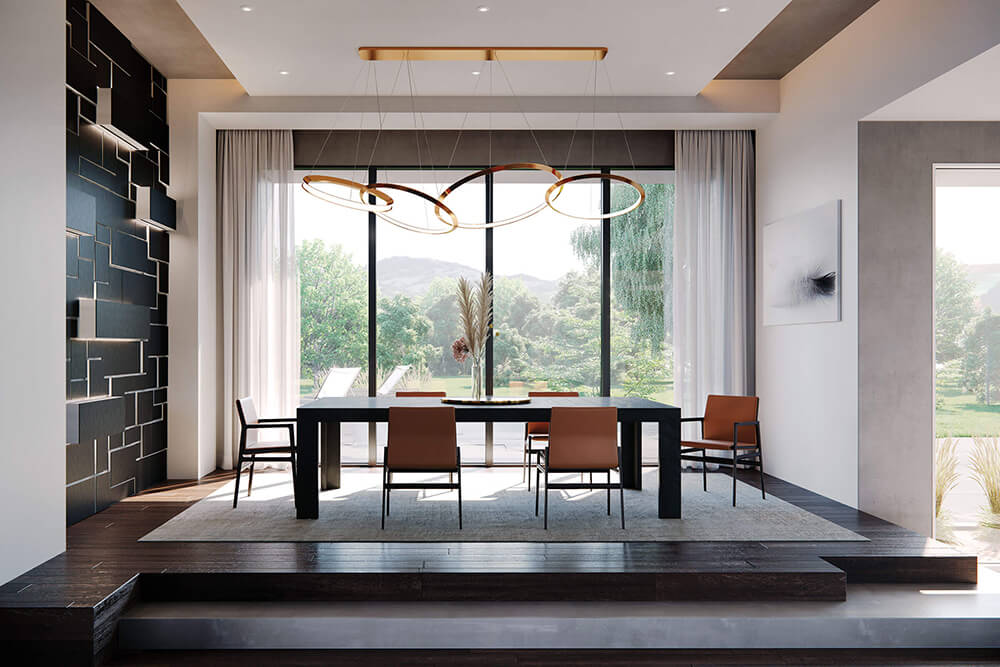 Modern Dining Room With Signature Modern Picture Windows