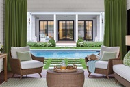 Poolside Exterior View Of Signature Ultimate Sliding French Door