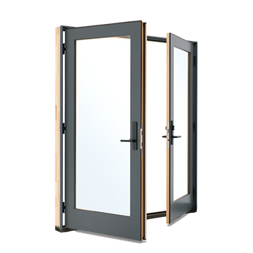Marvin Signature Ultimate Outswing French Door G2 Gunmetal open
