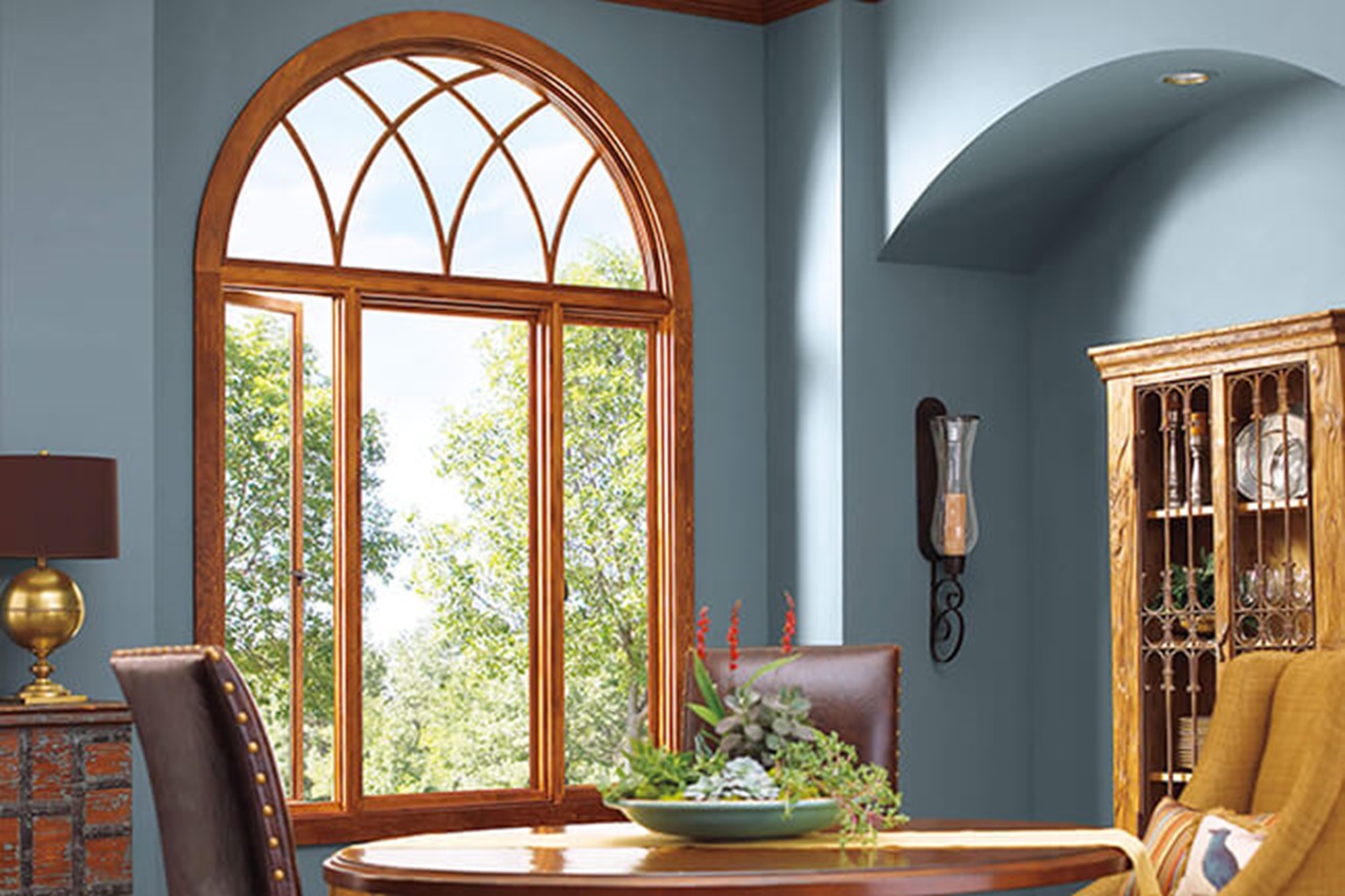 Blue Dining Room With Signature Ultimate Casement Push Out Windows
