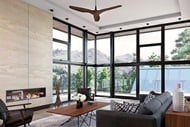 Contemporary Living Room With Signature Ultimate Corner Narrow Frame Windows