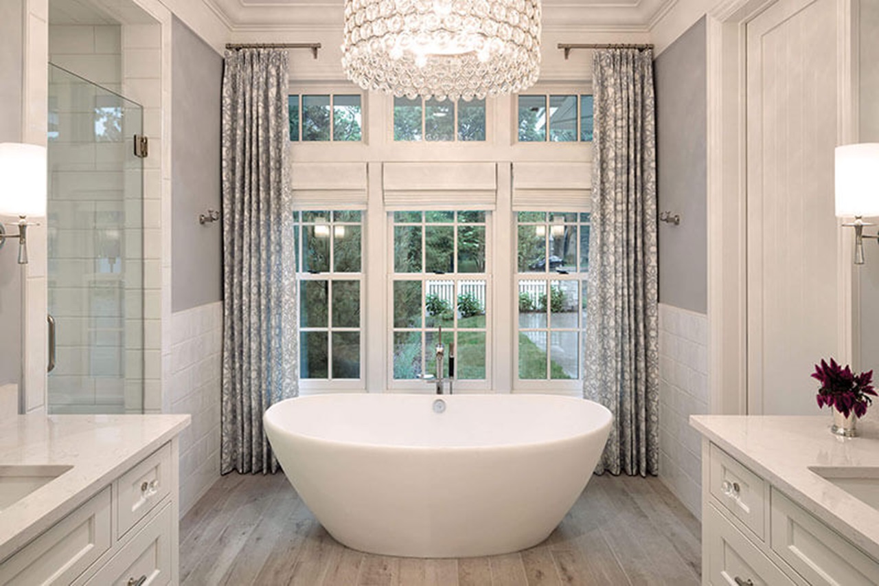 Beautiful Bathroom With Signature Ultimate Double Hung G2 Windows