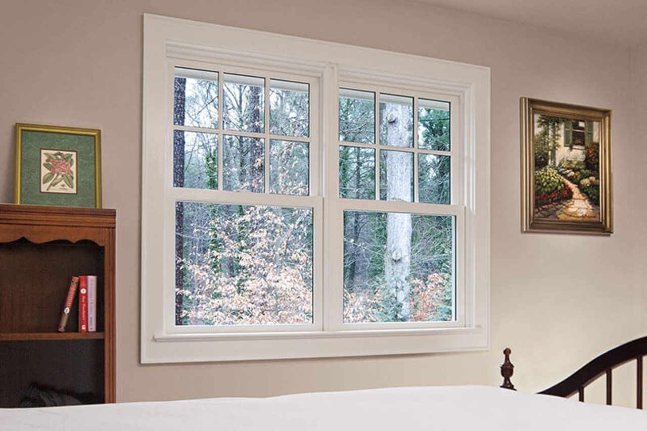 Bedroom With Signature Ultimate Wood Double Hung Insert Windows