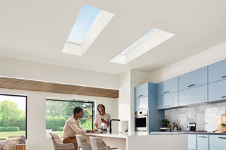 kitchen view of Marvin Awaken skylight windows