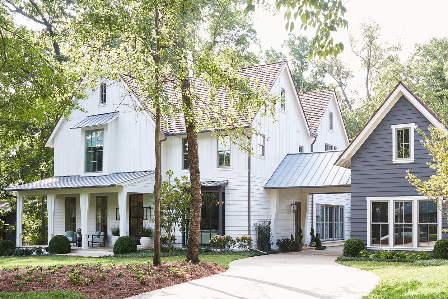 The exterior of the House Beautiful Whole Home 2018 in Atlanta, Georgia, featuring Marvin Ultimate and Elevate windows and doors.