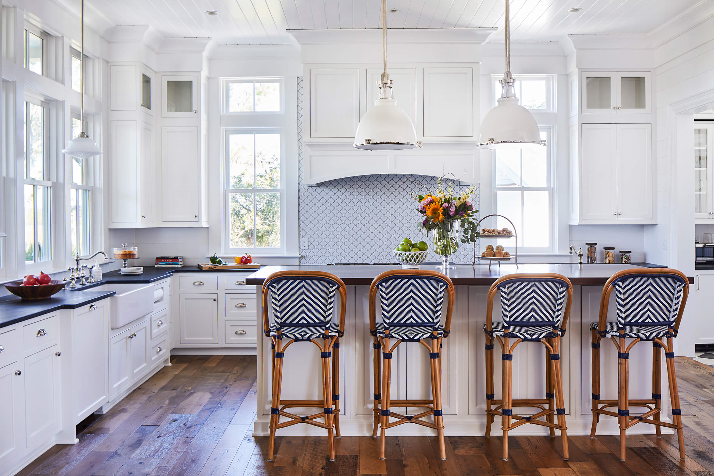 An interior shot of the kitchen inside a Daniel’s Island home in Charleston, South Carolina.