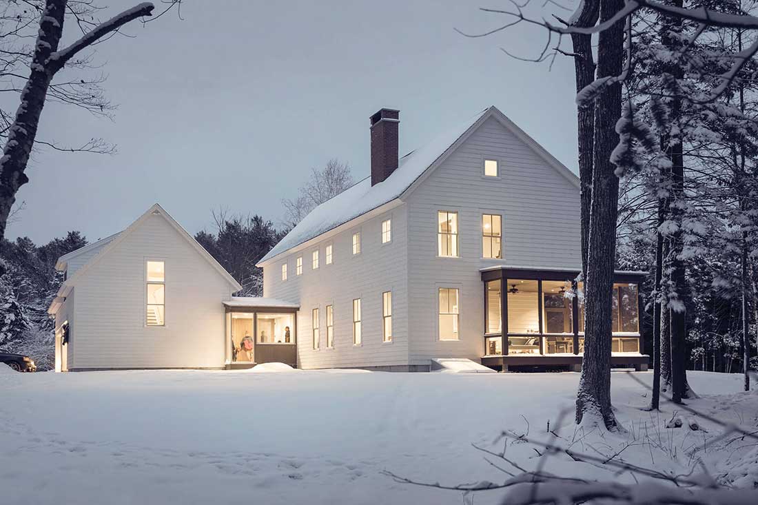 Snowy Exterior View Of Home with Marvin Elevate Windows and Doors