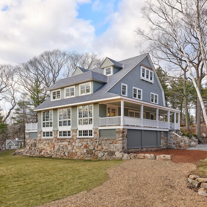 Exterior shot of a Cape Ann home remodeled by This Old House.