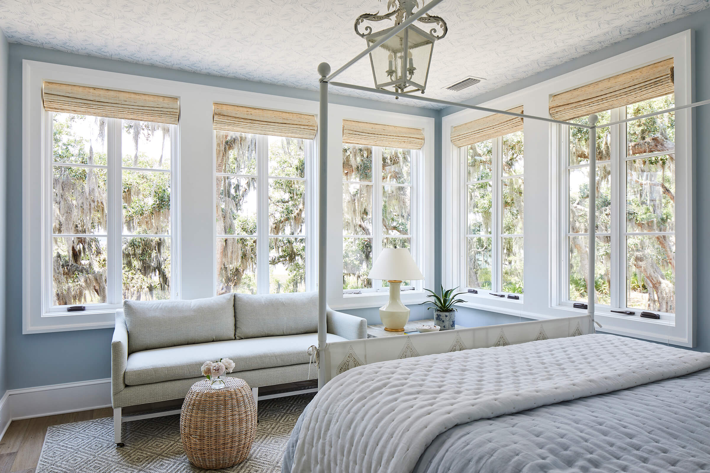 A bank of Marvin casement windows in the 2019 Southern Living Showhouse on Amelia Island.