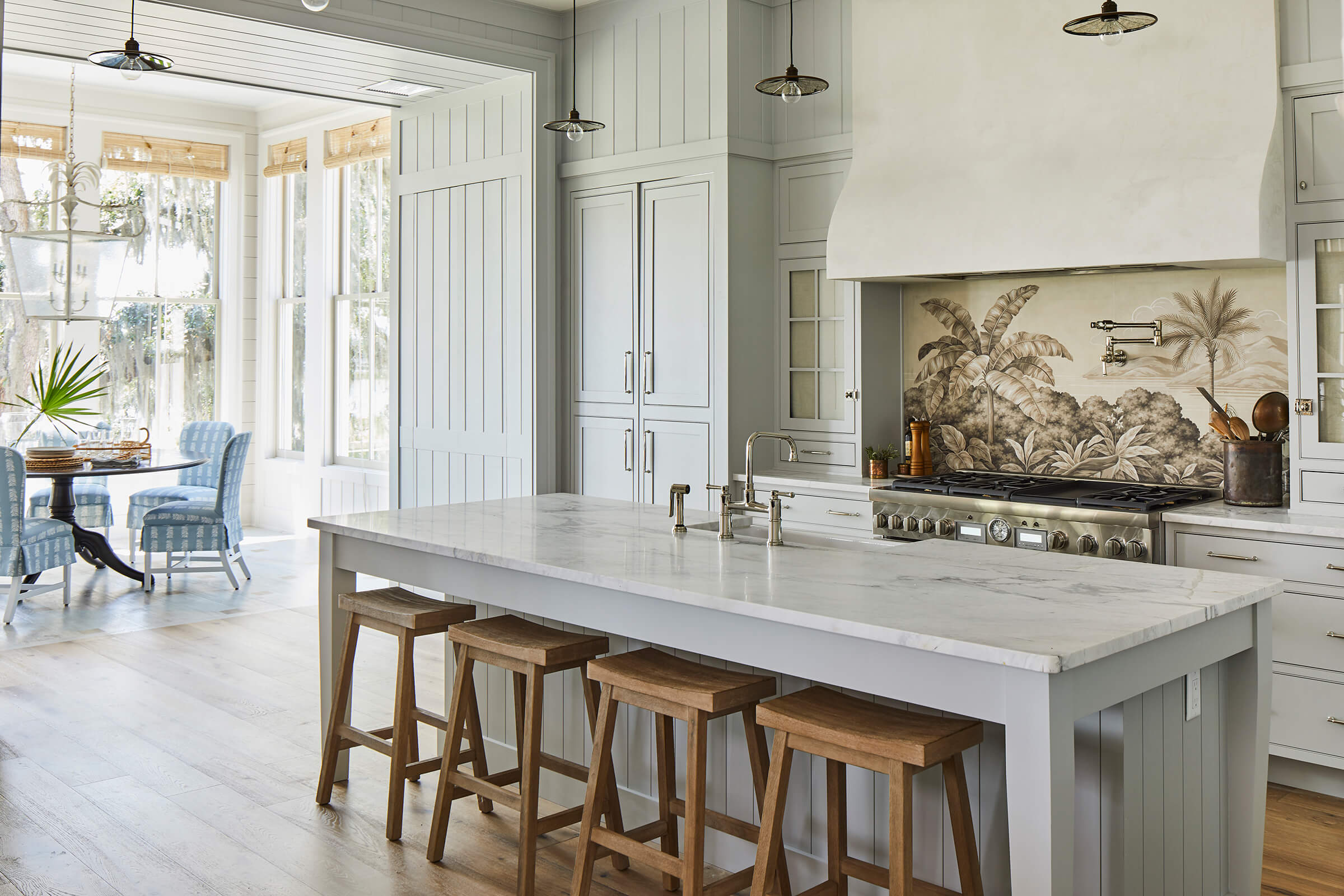The kitchen of the 2019 Southern Living Showhouse featuring Marvin windows and doors.