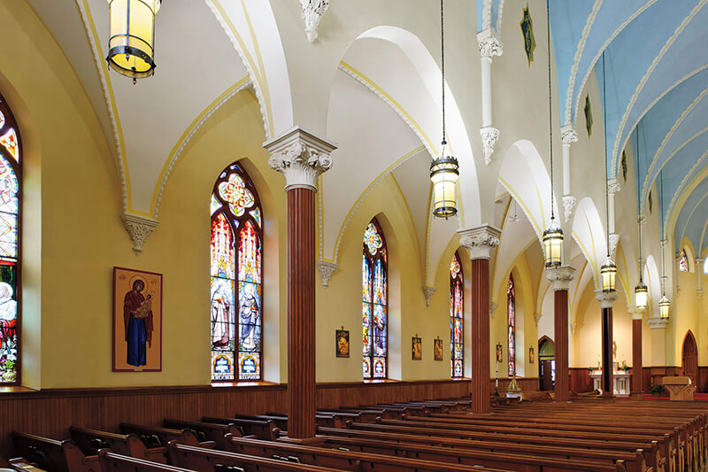 Interior View Of St. Mary's Catholic Church With Marvin Windows And Doors