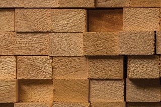 Bundle of wood used for frames of Marvin windows and doors