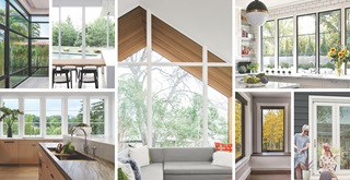 Collage Showing Living Spaces With Marvin Windows And Doors