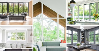 Collage Showing Living Spaces With Marvin Windows And Doors