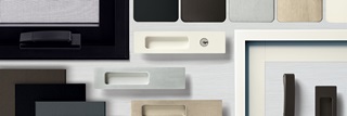 Composite of Swatches and Hardware for Marvin Signature Modern Products