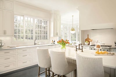 Large White Kitchen With Marvin Glider Windows