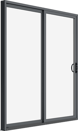 Exterior product rendering of Marvin Essential Sliding Patio Door at an angle