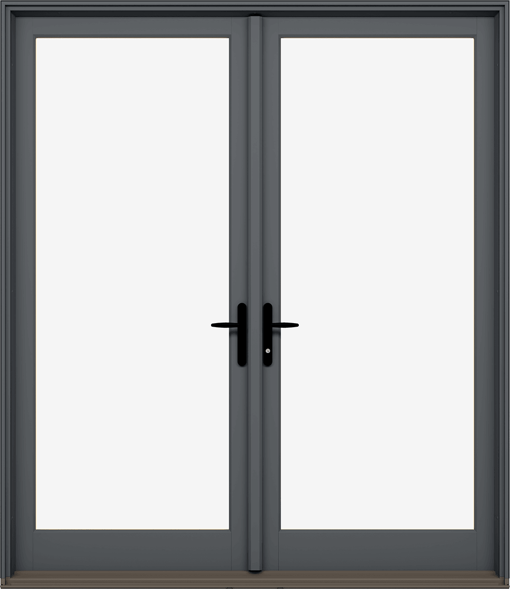 A product photo of a Marvin Elevate Swinging French door, exterior view.