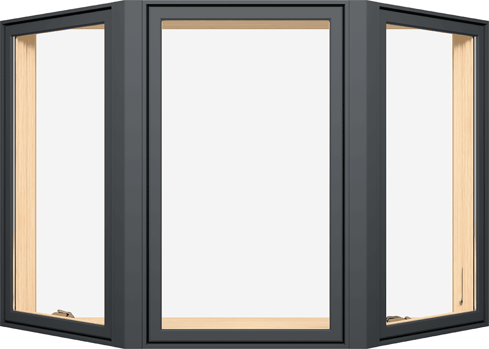 A product photo of a Marvin Elevate Bay window, exterior view.