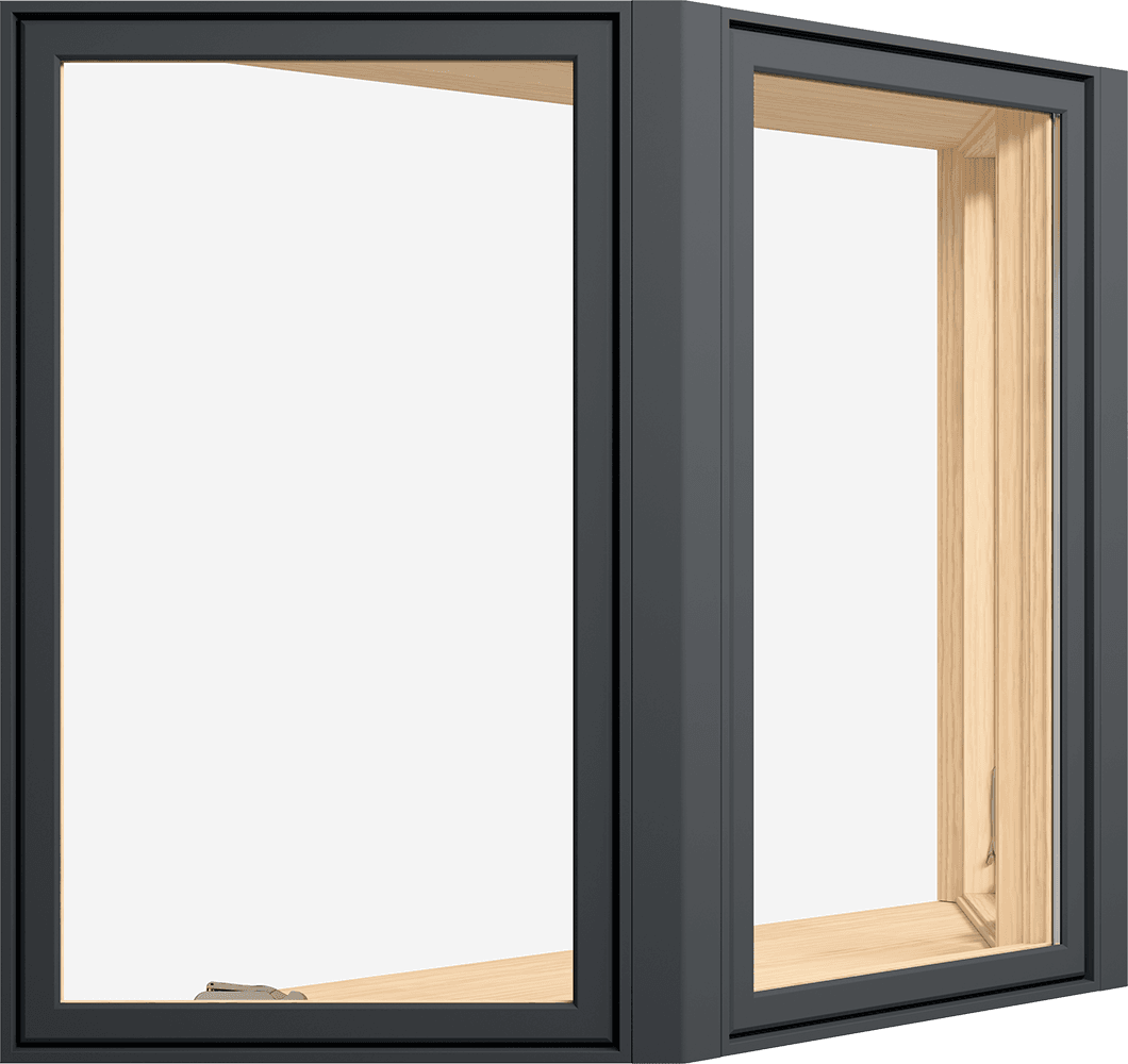 A product photo of a Marvin Elevate Bay window, exterior view.