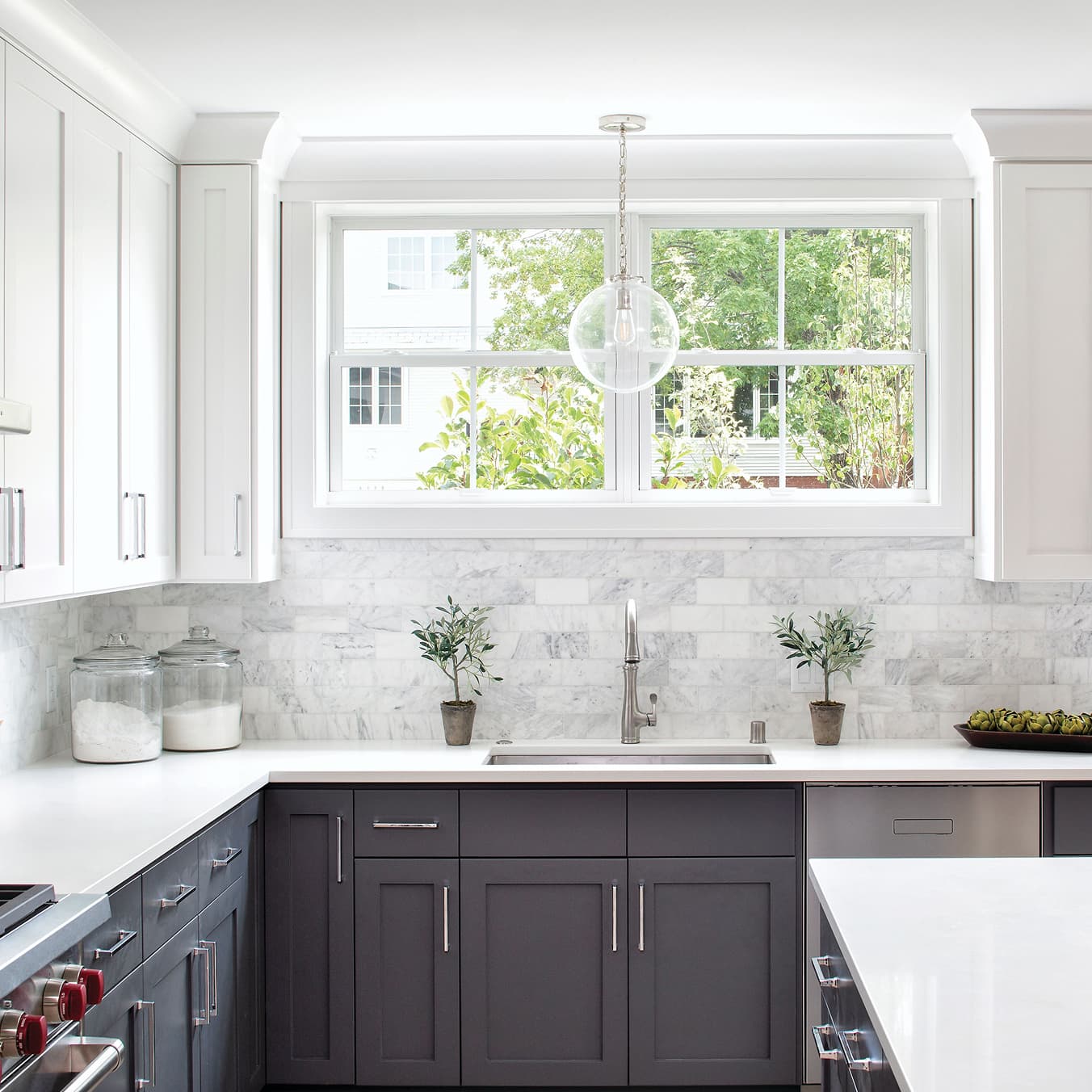 Kitchen with Marvin Essential Single Hung windows