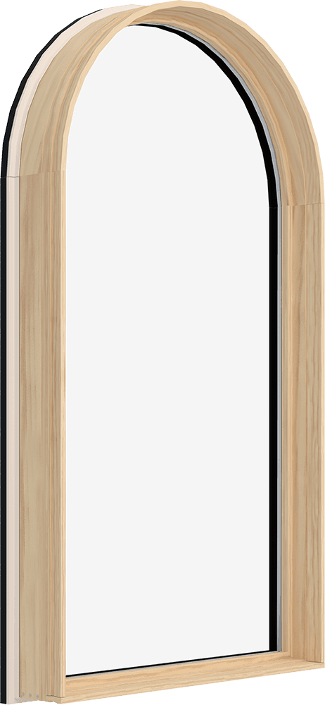 A product photo of a Marvin Elevate Round Top window, interior view.