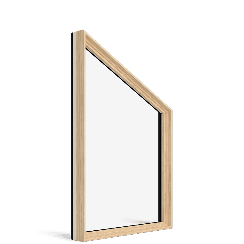 Angled view of a Marvin Elevate Specialty Shape window.